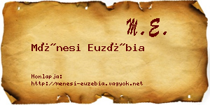 Ménesi Euzébia névjegykártya